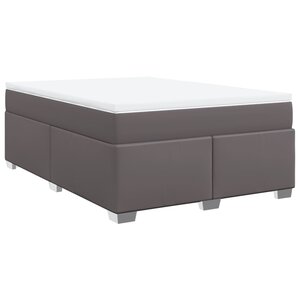 vidaXL Sommier à lattes de lit avec matelas Gris 160x200 cm Similicuir