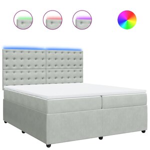 vidaXL Sommier à lattes de lit et matelas Gris clair 200x200cm Velours