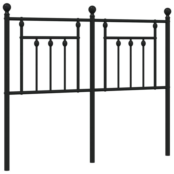 vidaXL Tête de lit de remplacement métal noir 120 cm