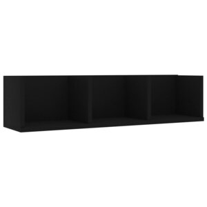 vidaXL Étagère murale à CD Noir 75x18x18 cm Bois d'ingénierie