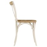 vidaXL Chaises à dossier croisé lot de 2 blanc bois de manguier solide
