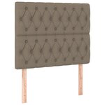 vidaXL Sommier à lattes de lit et matelas et LED Taupe 90x190 cm Tissu