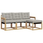 vidaXL Ensemble de canapés d'extérieur 4 pc Blanc et gris clair