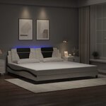 vidaXL Cadre de lit avec LED sans matelas blanc et noir 200x200 cm