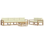 vidaXL Ensemble de canapés d'extérieur 6 Pièces Blanc et crème