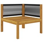vidaXL Banc de jardin 2 places avec coussins en bois d'acacia et corde