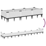 vidaXL Jardinière avec piquets blanc 125x40x28 5 cm PP