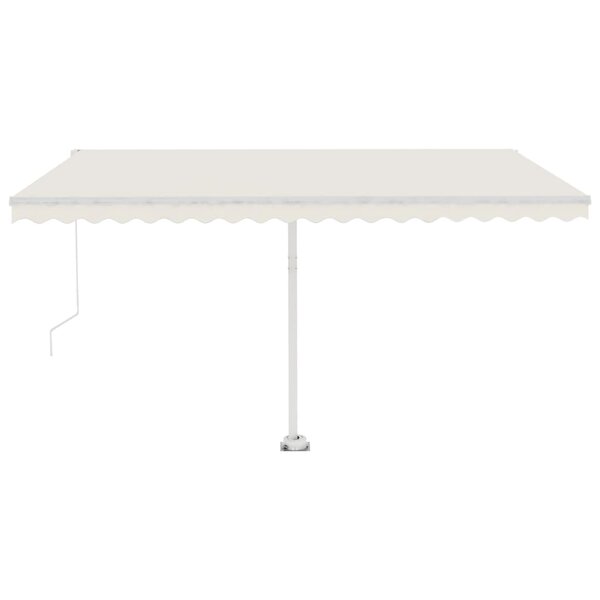 vidaXL Auvent manuel rétractable avec LED 400x350 cm Crème