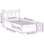 vidaXL Cadre de lit Blanc Bois massif en pin