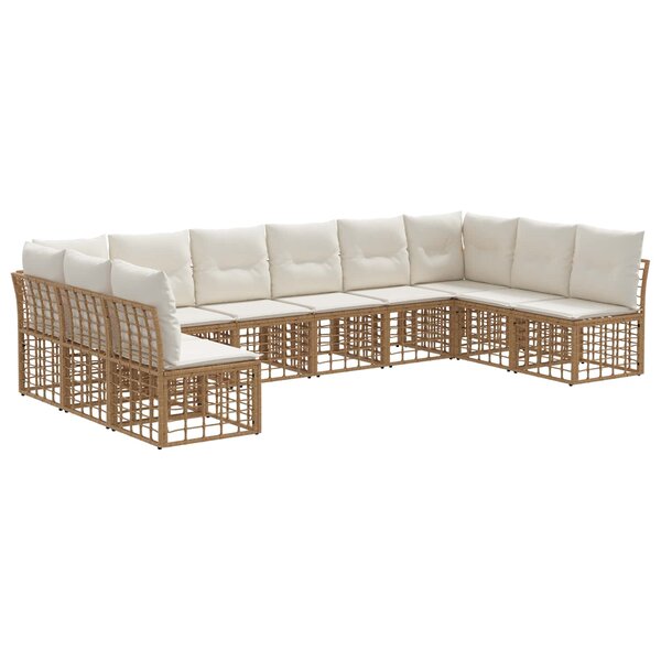 vidaXL Ensemble de canapés d'extérieur Naturel Polyester