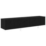 vidaXL Meuble TV mural Montage mural 2 Pièces Chêne noir 80 x 35 x 31 cm
