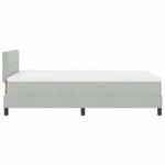 vidaXL Lit à ressort LED avec matelas Gris clair 120 x 190 cm Velours