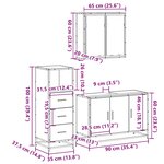 vidaXL Ensemble de meubles de salle de bain 3 Pièces Chêne fumé