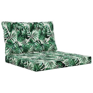vidaXL Coussin de canapé d'extérieur Polyester Motif feuilles