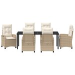 vidaXL Ensemble de salle à manger de jardin en 7 pièces avec coussins Beige Rattan Poly