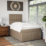 vidaXL Lit à sommier tapissier avec matelas cappuccino 120x190cm similicuir