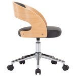 vidaXL Chaise pivotante à manger Noir Bois courbé et similicuir