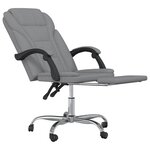 Chaise fauteuil siège pivotante de inclinable de bureau informatique étude clair tissu gris 02_0024238