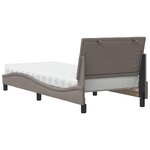 vidaXL Lit avec matelas taupe 90x190 cm tissu