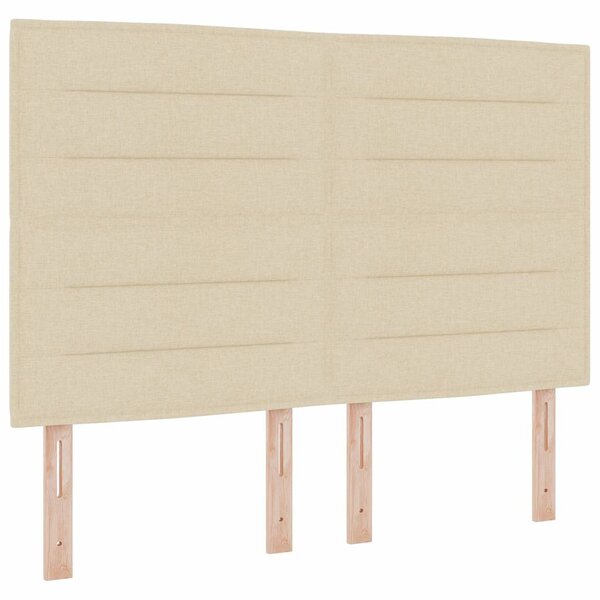 vidaXL Lit à ressort LED avec matelas Crème 140 x 190 cm tissu