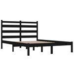 vidaXL Cadre de lit Noir Bois de pin massif 140x190 cm