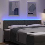 vidaXL Tête de lit avec des lumières à LED Réglable Gris 180 cm tissu