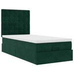 vidaXL Cadre de lit ottoman avec matelas vert foncé 90x190 cm velours