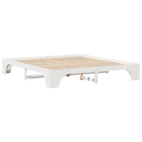 vidaXL Cadre de lit blanc 180x200 cm en pin massif.