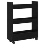 vidaXL Chariot de Rangement Étroit Chêne noir 60 x 22 x 80 cm