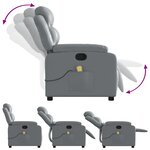 vidaXL Fauteuil de massage inclinable Gris Similicuir