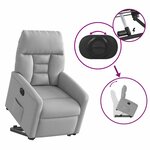 vidaXL Fauteuil inclinable électrique gris nuage tissu