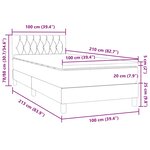 vidaXL Sommier à lattes de lit et matelas et LED gris clair 100x210cm velours