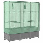vidaXL Jardinière surélevée avec housse aspect rotin 120x40x138 cm