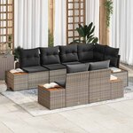 vidaXL Ensemble de canapé de jardin 7 Pièces Gris 264 x 154 x 85 cm