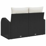 vidaXL Canapé de jardin Noir 124 x 62 x 69cm polyrotin