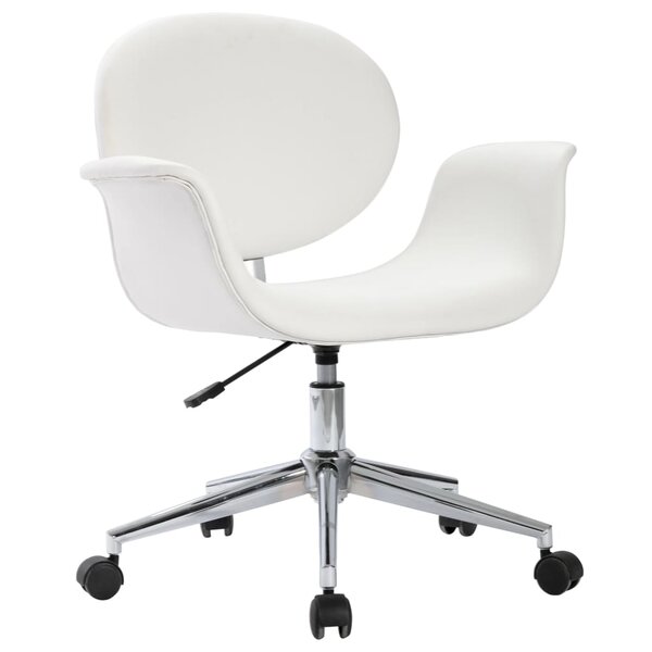 vidaXL Chaise pivotante de bureau Blanc Similicuir