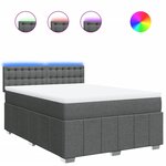 vidaXL Sommier à lattes de lit avec matelas Gris foncé 140x200cm Tissu