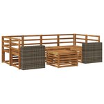 vidaXL Ensemble de canapés d'extérieur 7 pc Naturel