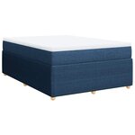 vidaXL Sommier à lattes de lit avec matelas Bleu 140x190 cm Tissu