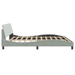 vidaXL Cadre de lit Dover gris clair 200x200 cm velours