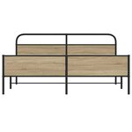 vidaXL Cadre de lit en métal sans matelas chêne fumé 200x200 cm