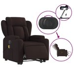 vidaXL Fauteuil inclinable de massage électrique Marron foncé Tissu
