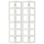 vidaXL Cloison de séparation 4 panneaux blanc bois de paulownia massif