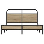 vidaXL Cadre de lit sans matelas 140x190 cm chêne fumé bois ingénierie