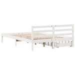 vidaXL Cadre de lit sans matelas blanc 135x190 cm bois de pin massif