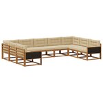vidaXL Ensemble de canapés d'extérieur 9 pc Naturel et Beige