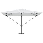 vidaXL Parasol déporté avec LED Sable 352x251x265 cm Aluminium