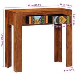 vidaXL Table console 80x35x75 cm bois massif d'acacia