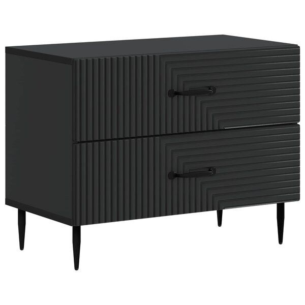 vidaXL Cabinet de chevet Noir 62 x 34 5 x 47 5 cm Bois d'ingénierie