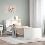 vidaXL Lit bibliothèque sans matelas blanc 75x190cm bois de pin massif